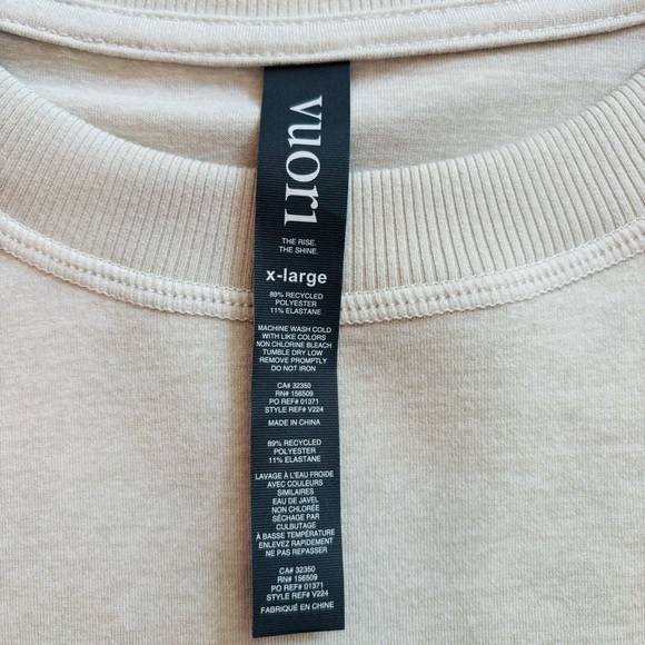 Vuori Ponto Performance Crew Sweatshirt Mens Dove Gray Peloton Logo Pullover XL - Picture 5 of 5
